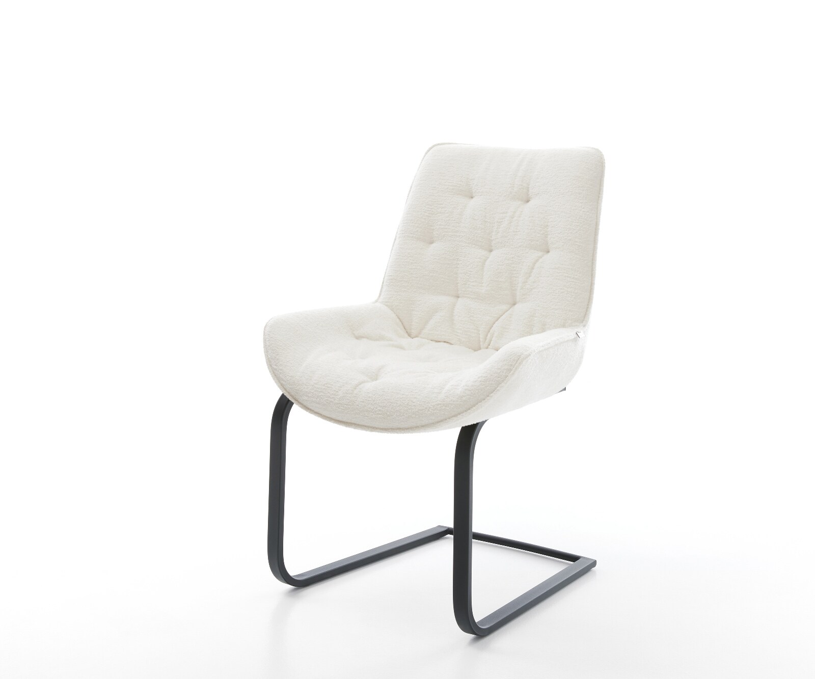 DELIFE Freischwinger Taimi-Flex Bouclé Soft Beige Freischwinger flach Schwarz