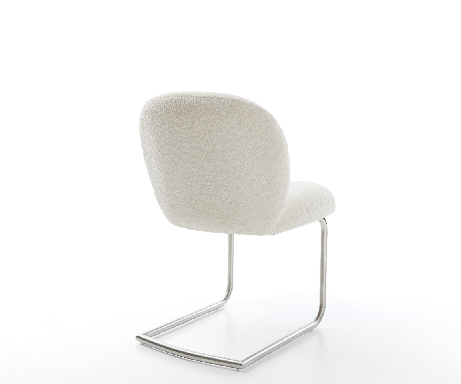 Freischwinger Nube-Flex Bouclé Weiß Freischwinger rund Edelstahl Taschenfederkern 4
