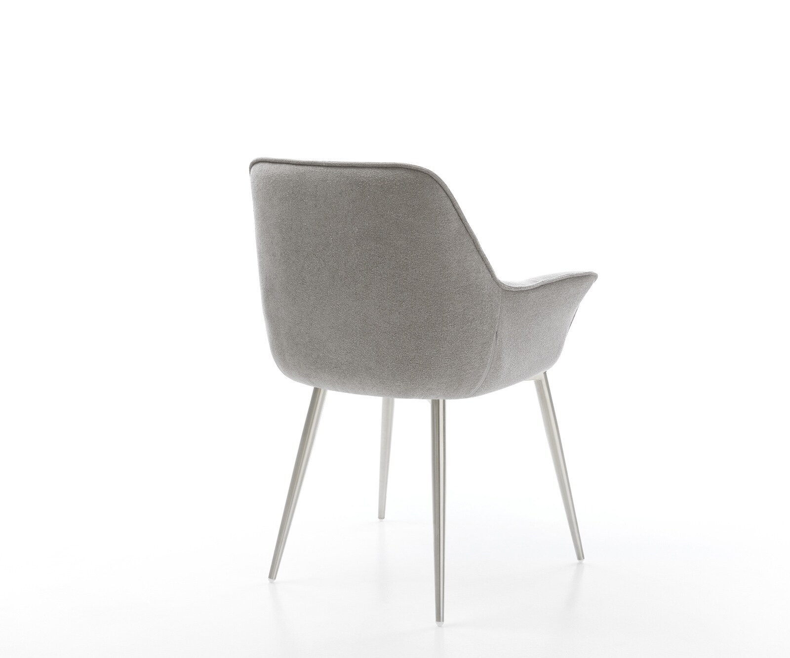 Esszimmerstuhl Kaira-Flex Strukturstoff Soft Grau 4-Fuß konisch Edelstahl 5