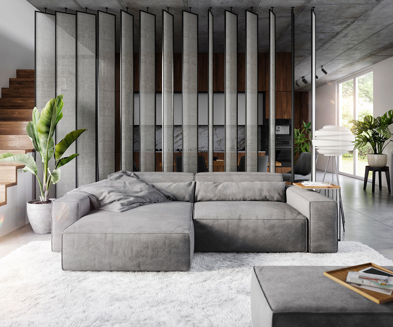 Ecksofa Sirpio XL 270x170 cm Mikrofaser Taupe Recamiere variabel mit Hocker 1
