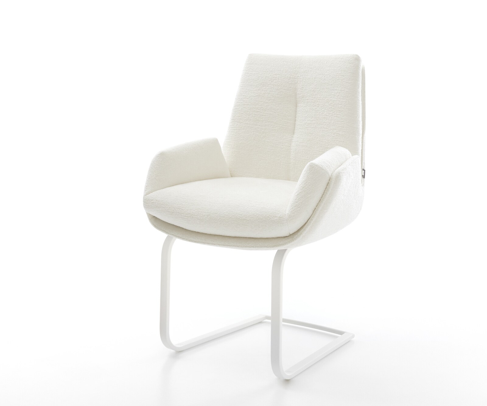 Freischwinger Clea-Flex Bouclé Soft Beige Freischwinger flach Weiß günstig online kaufen