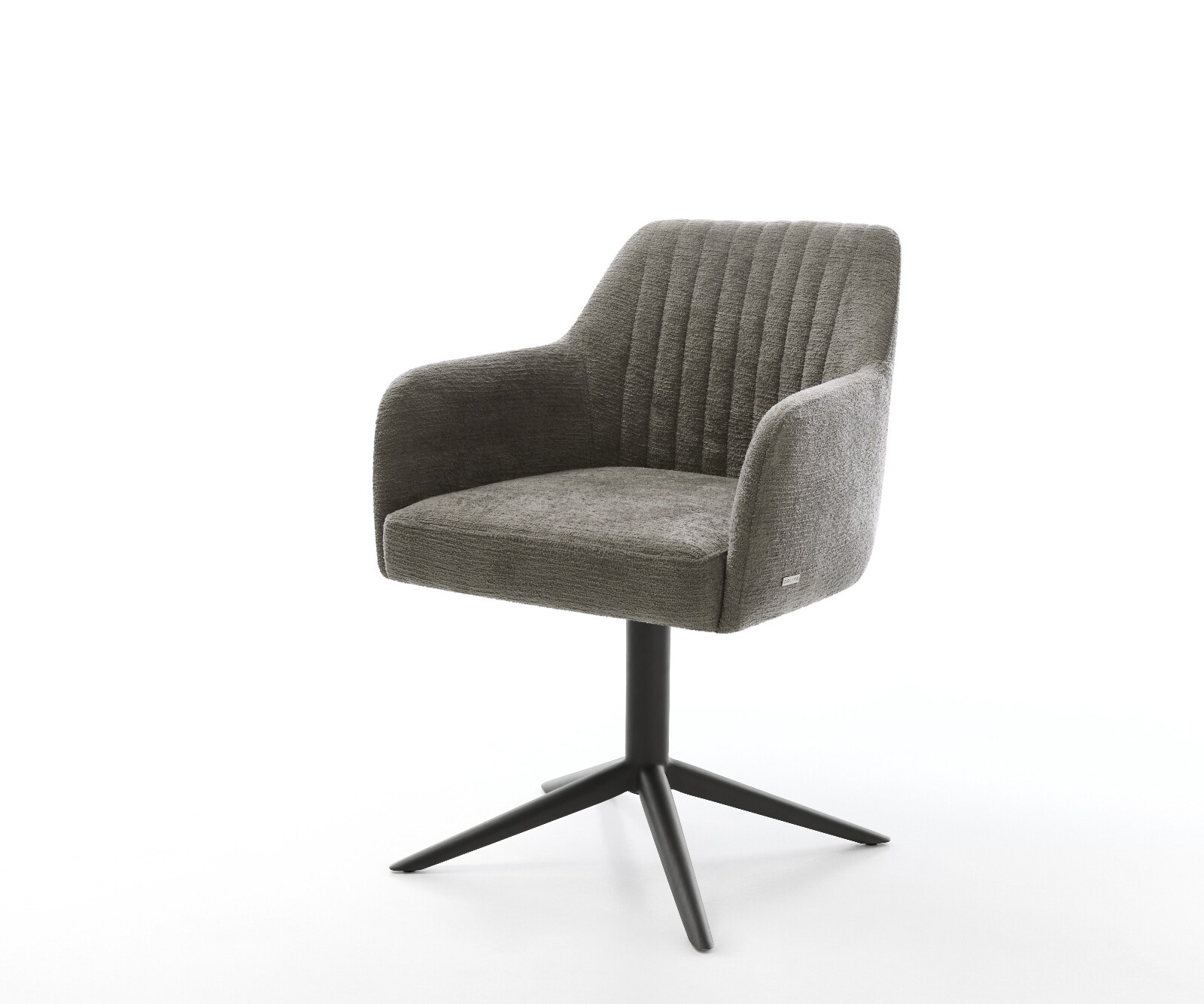 Drehstuhl Greg-Flex Bouclé Soft Schlamm Fußkreuz Schwarz 360° drehbar Wippf günstig online kaufen