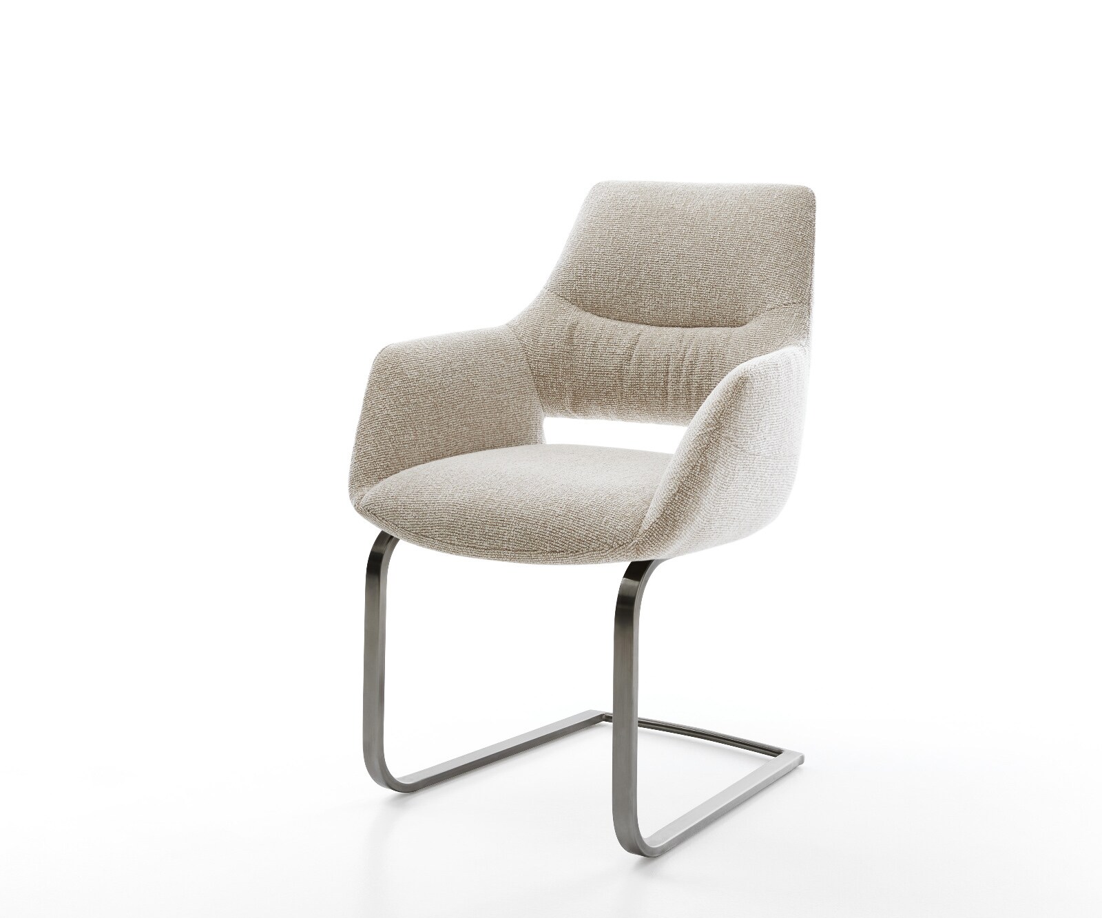 Freischwinger Yago-Flex mit Armlehnen Webstoff Soft Beige Freischwinger fla günstig online kaufen