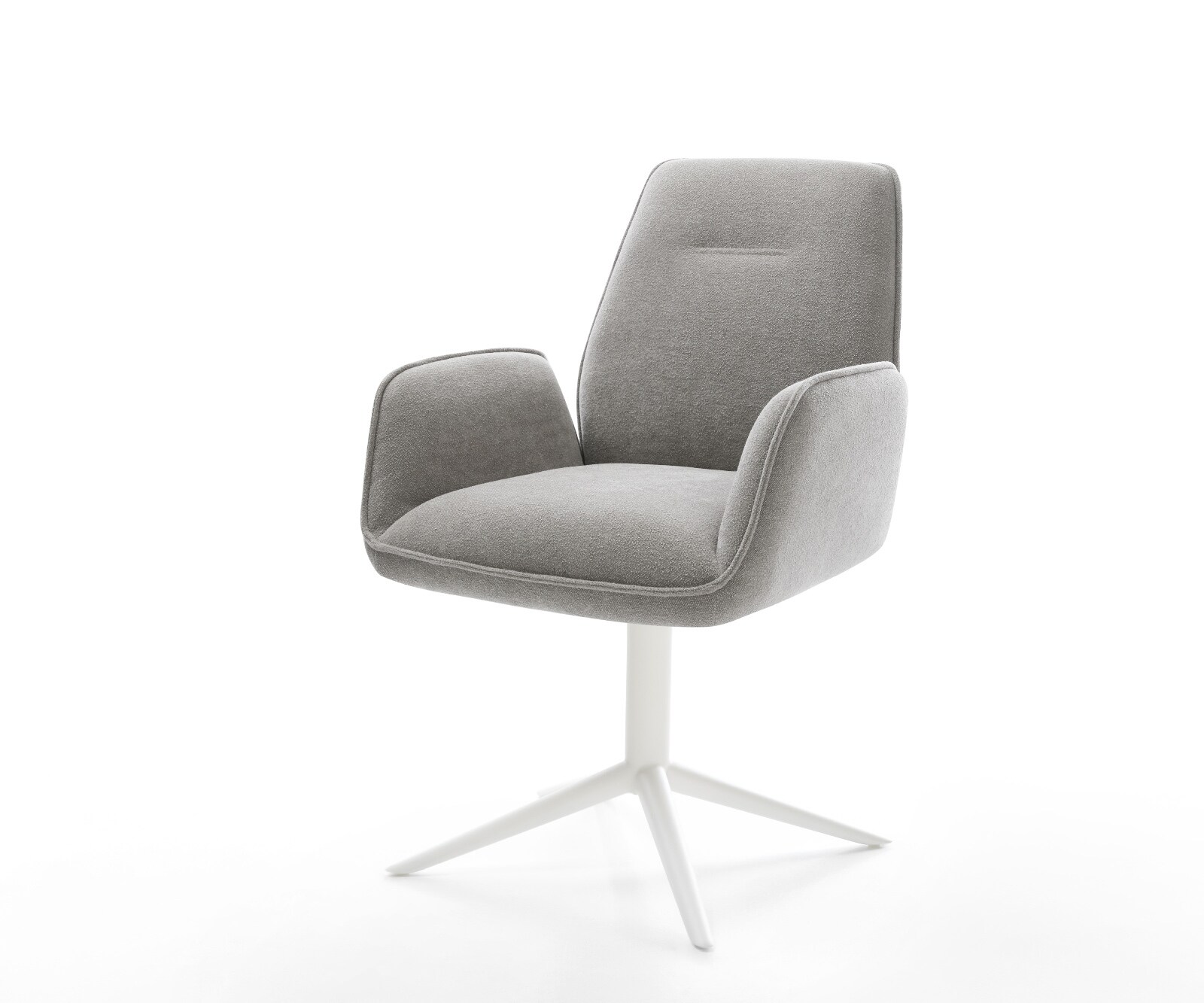 Drehstuhl Zoa-Flex Strukturstoff Soft Grau Fußkreuz Weiß 360° drehbar Wippf günstig online kaufen