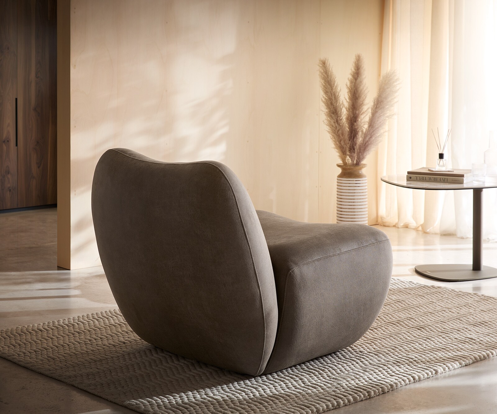 Loungesessel Zena 75x85 cm Taupe Vintage 3
