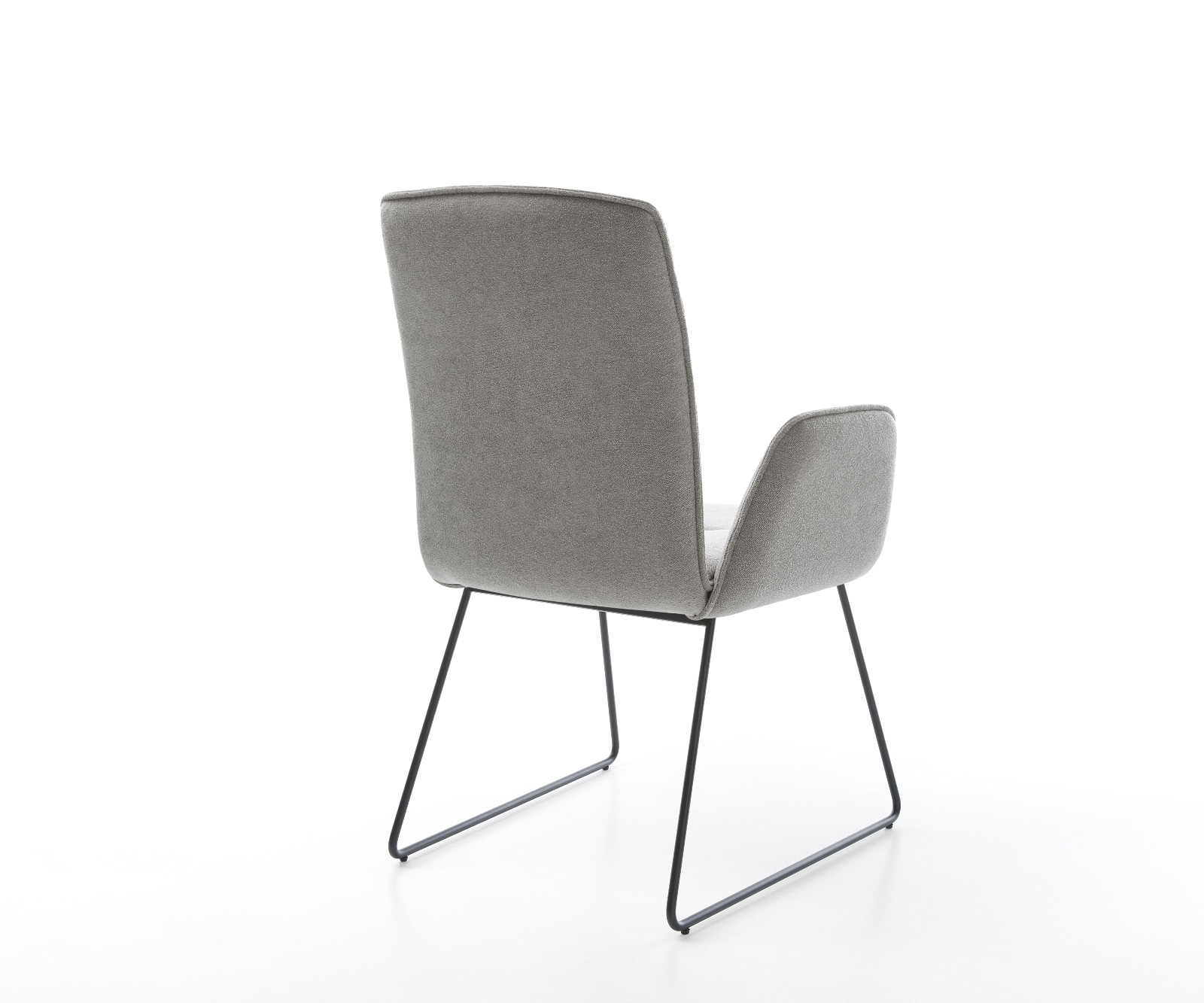 Esszimmerstuhl Vinja-Flex Strukturstoff Soft Grau Kufengestell Schwarz 5