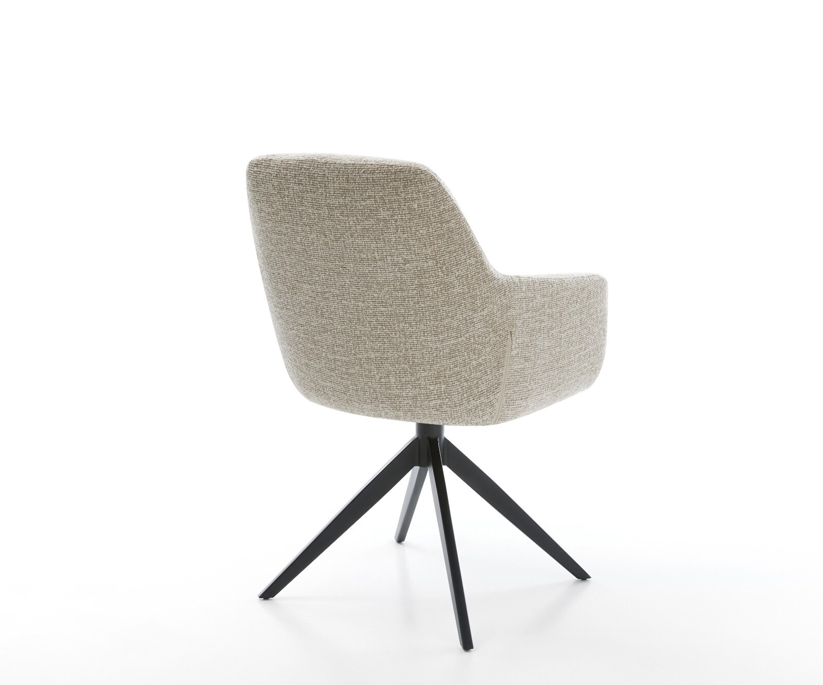 Drehstuhl Pejo-Flex Webstoff Soft Beige Kreuzgestell breit Schwarz 360° drehbar Wippfunktion Taschenfederkern 4