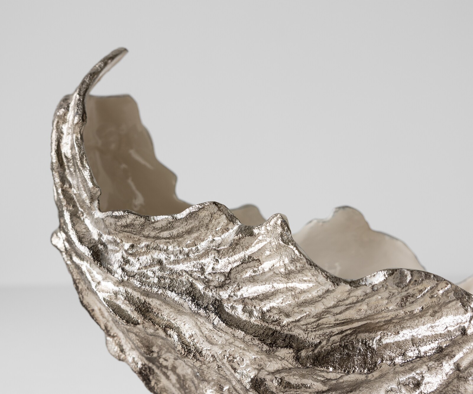 Schale Maris B52 x T15 x H28 cm Aluminium Platin Opal Handgemacht 2