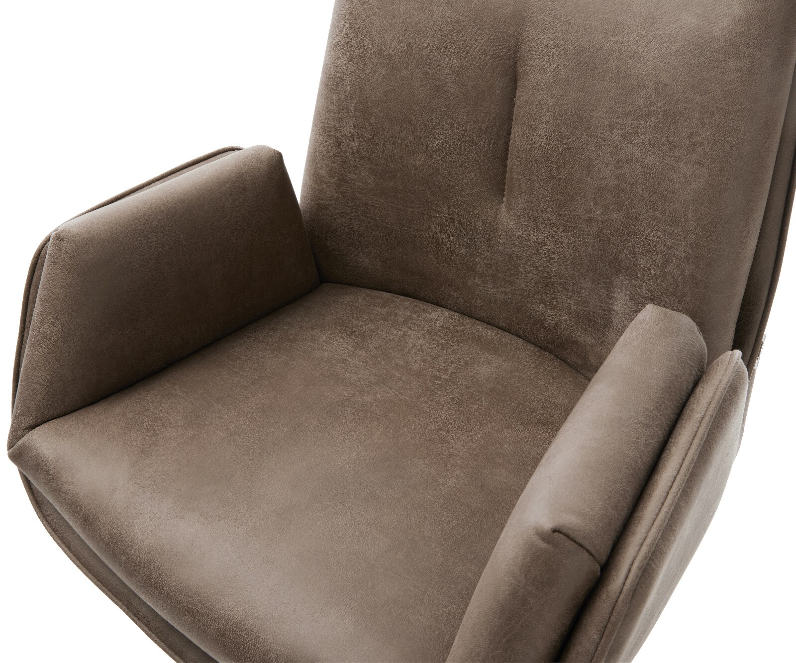 Barstuhl Clea-Flex Mikrofaser Taupe Vintage Drehfuß höhenverstellbar Metall Schwarz 3