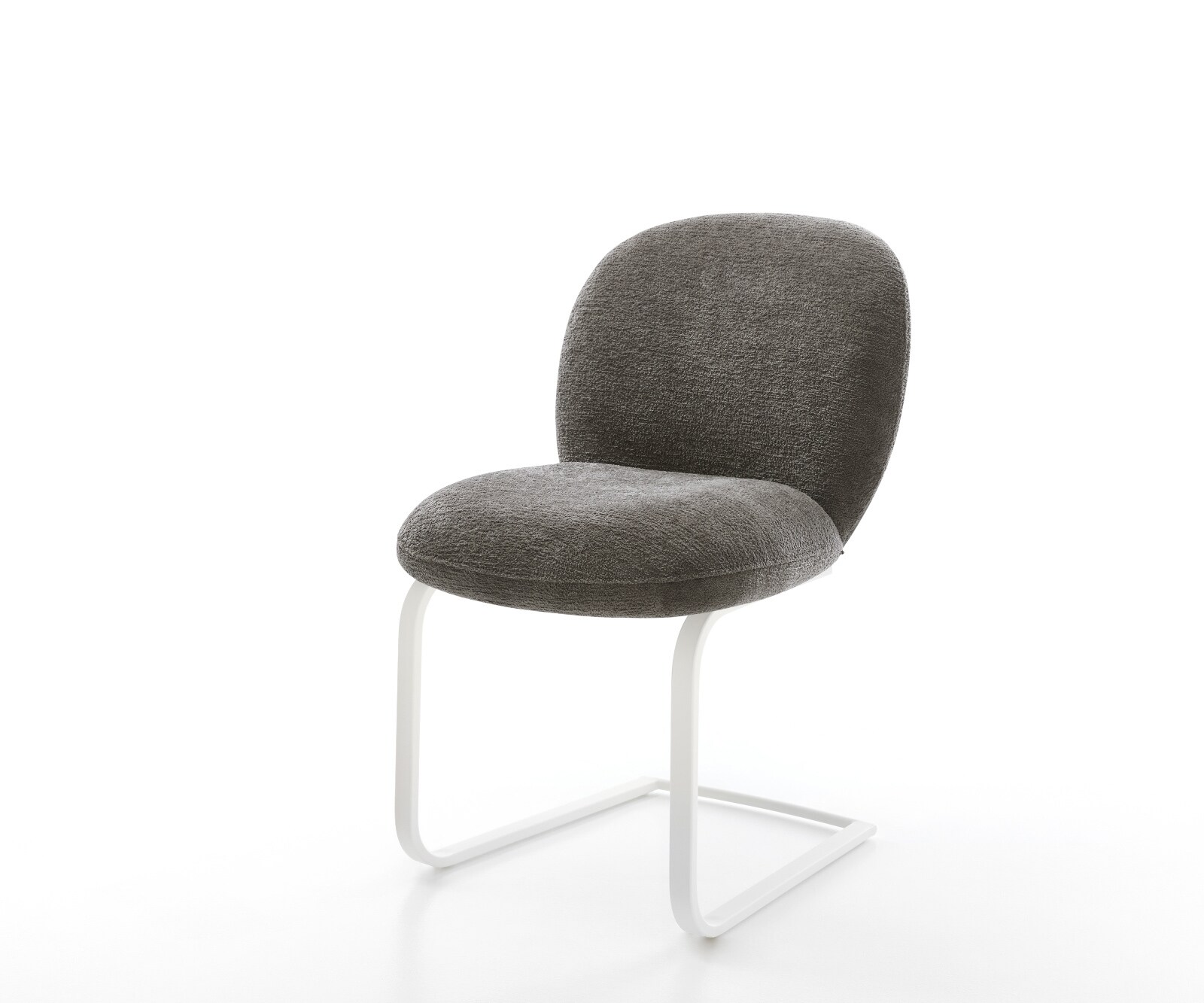 Freischwinger Nube-Flex Bouclé Soft Schlamm Freischwinger flach Weiß Taschenfederkern