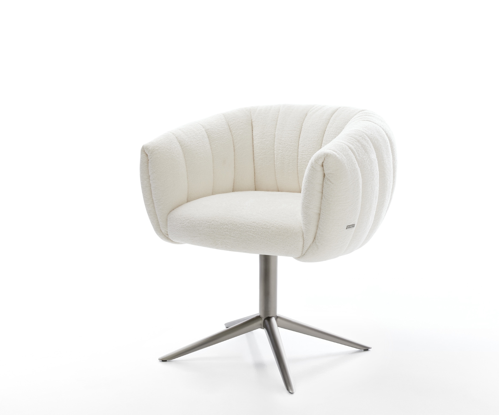 Drehstuhl Jada-Flex Bouclé Soft Beige Fußkreuz Graphit 360° drehbar Wippfunktion Taschenfederkern