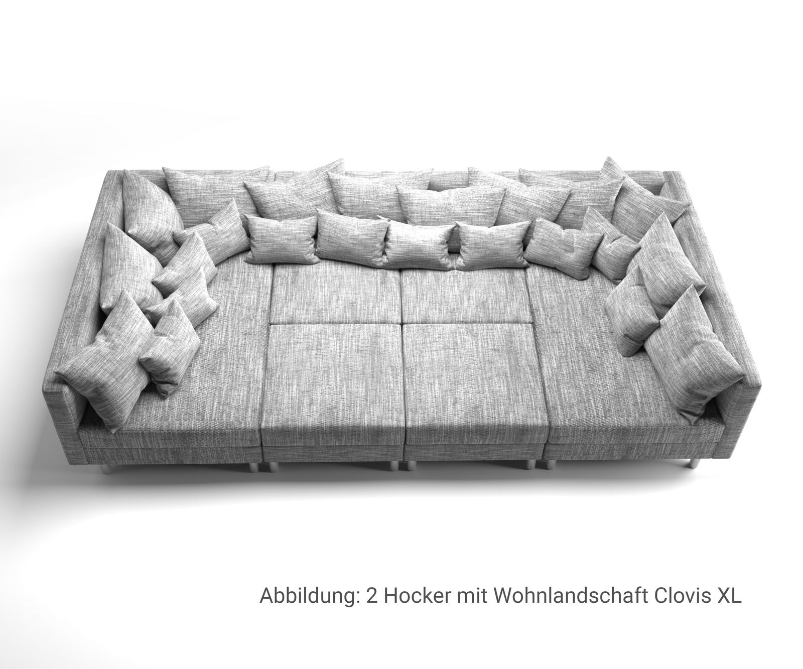Hocker Clovis B98 x T83 Hellgrau Modul Strukturstoff 6 Hocker Clovis B98 x T83 Hellgrau Modul Strukturstoff 6
