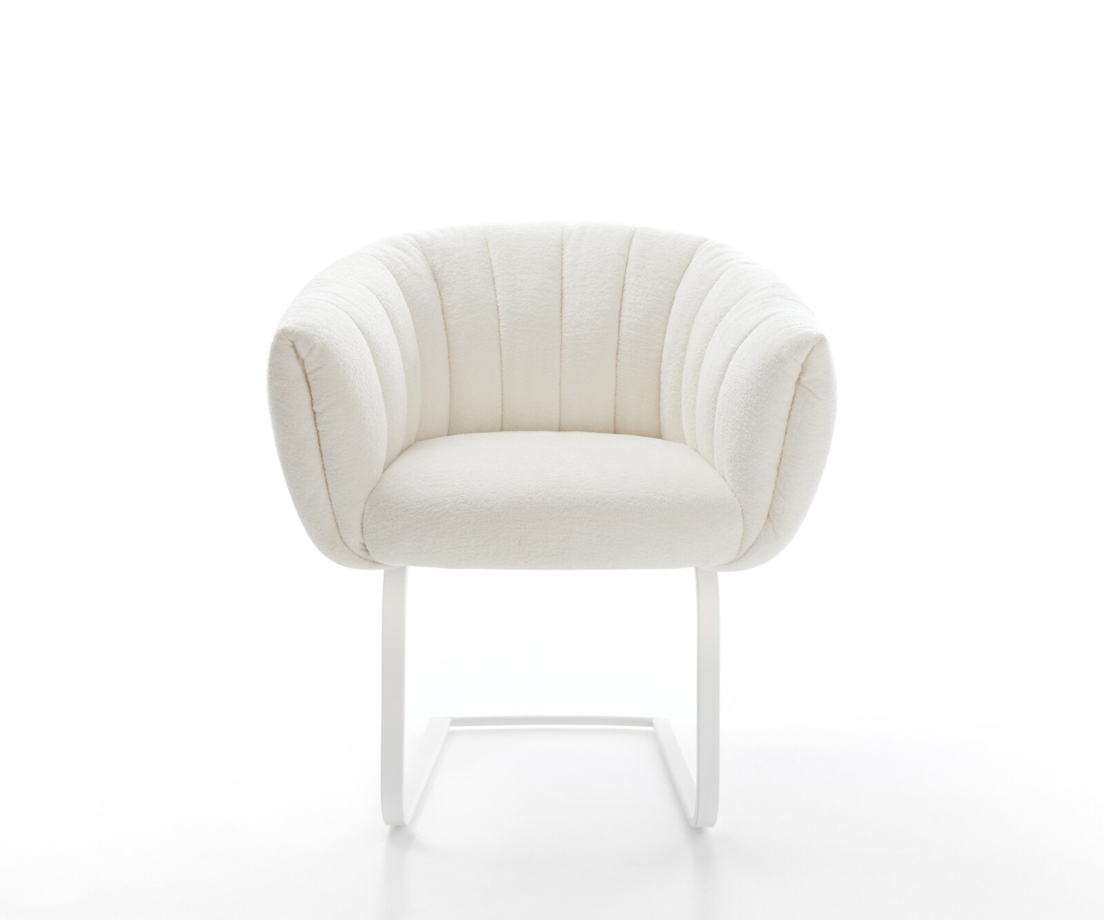 Freischwinger Jada-Flex Bouclé Soft Beige Freischwinger flach Weiß Taschenfederkern 1