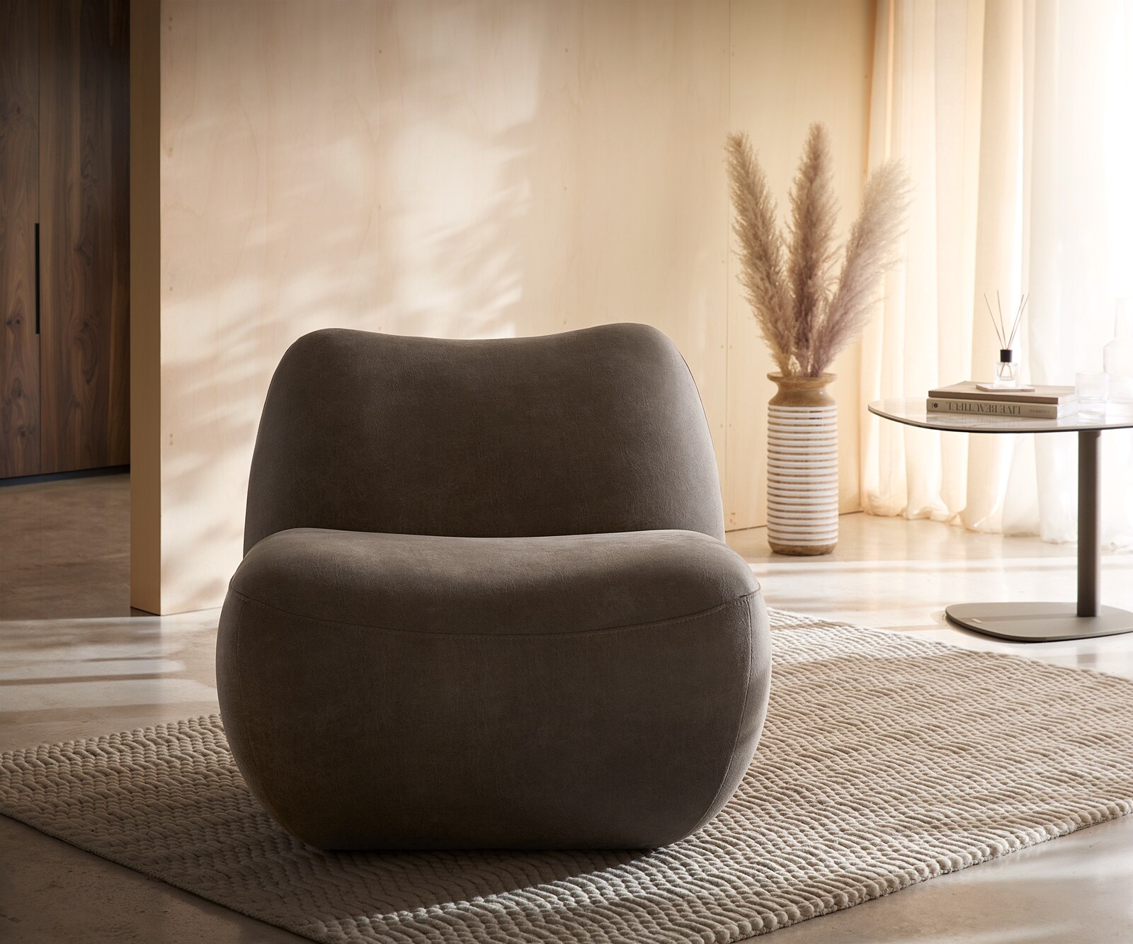 Loungesessel Zena 75x85 cm Taupe Vintage 6