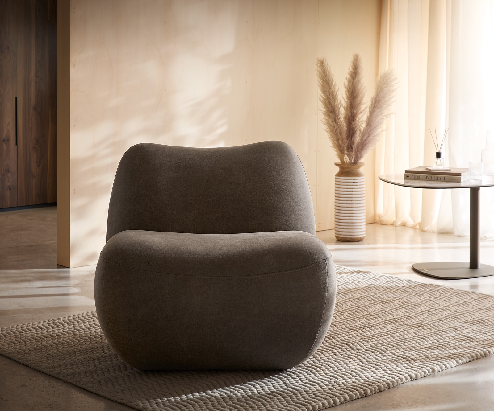 Loungesessel Zena 75x85 cm Taupe Vintage 5 Loungesessel Zena 75x85 cm Taupe Vintage 5