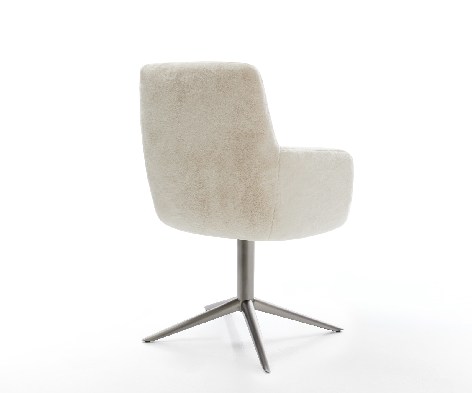 Drehstuhl Heira-Flex mit Armlehnen Plüsch Creme-Weiß Fußkreuz Graphit 360° drehbar Wippfunktion Taschenfederkern 5