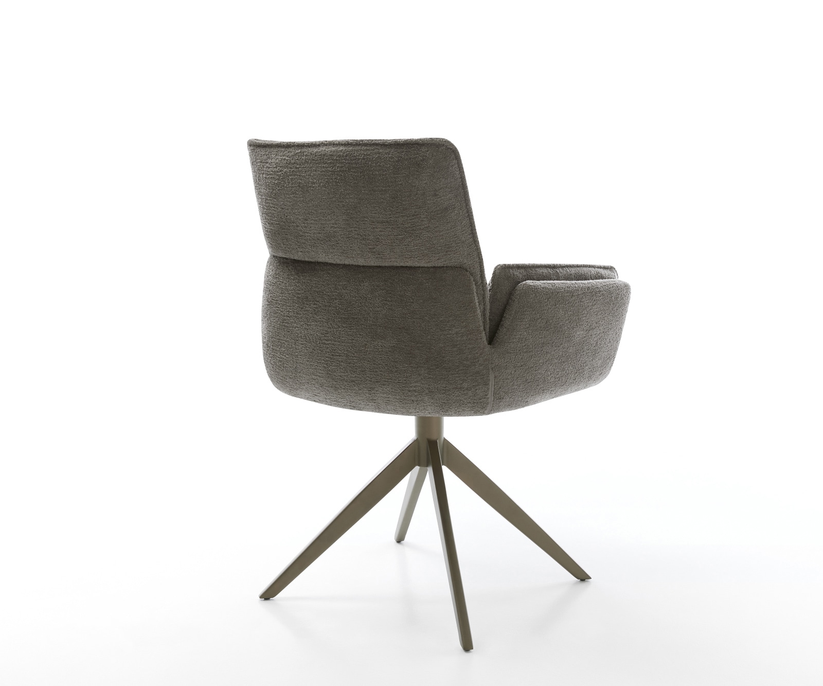 Drehstuhl Nela-Flex Bouclé Soft Schlamm Kreuzgestell breit Effektfinish Titan 360° drehbar Wippfunktion 5