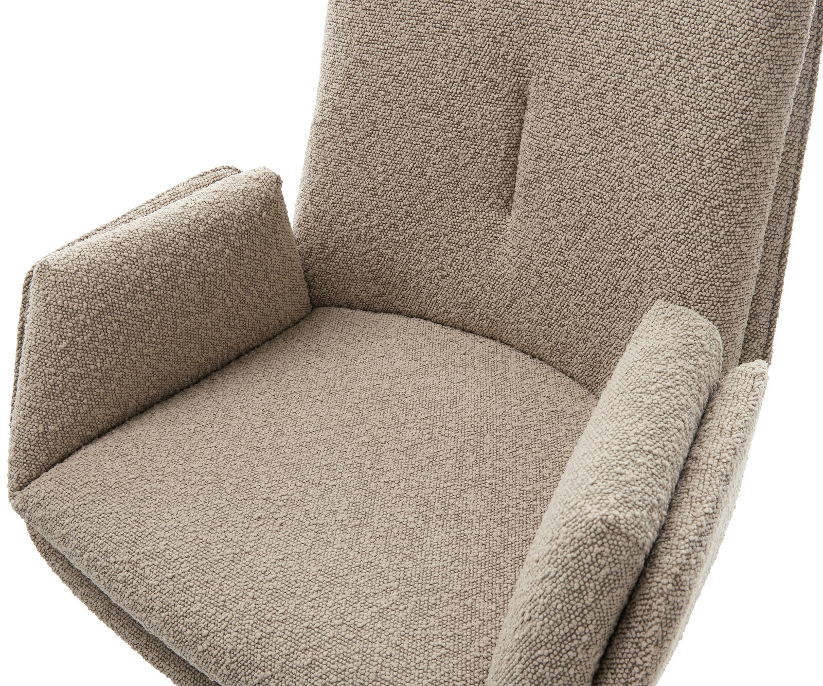Barstuhl Clea-Flex Bouclé Schlamm Freischwinger Flach Edelstahl Silberfarben 3