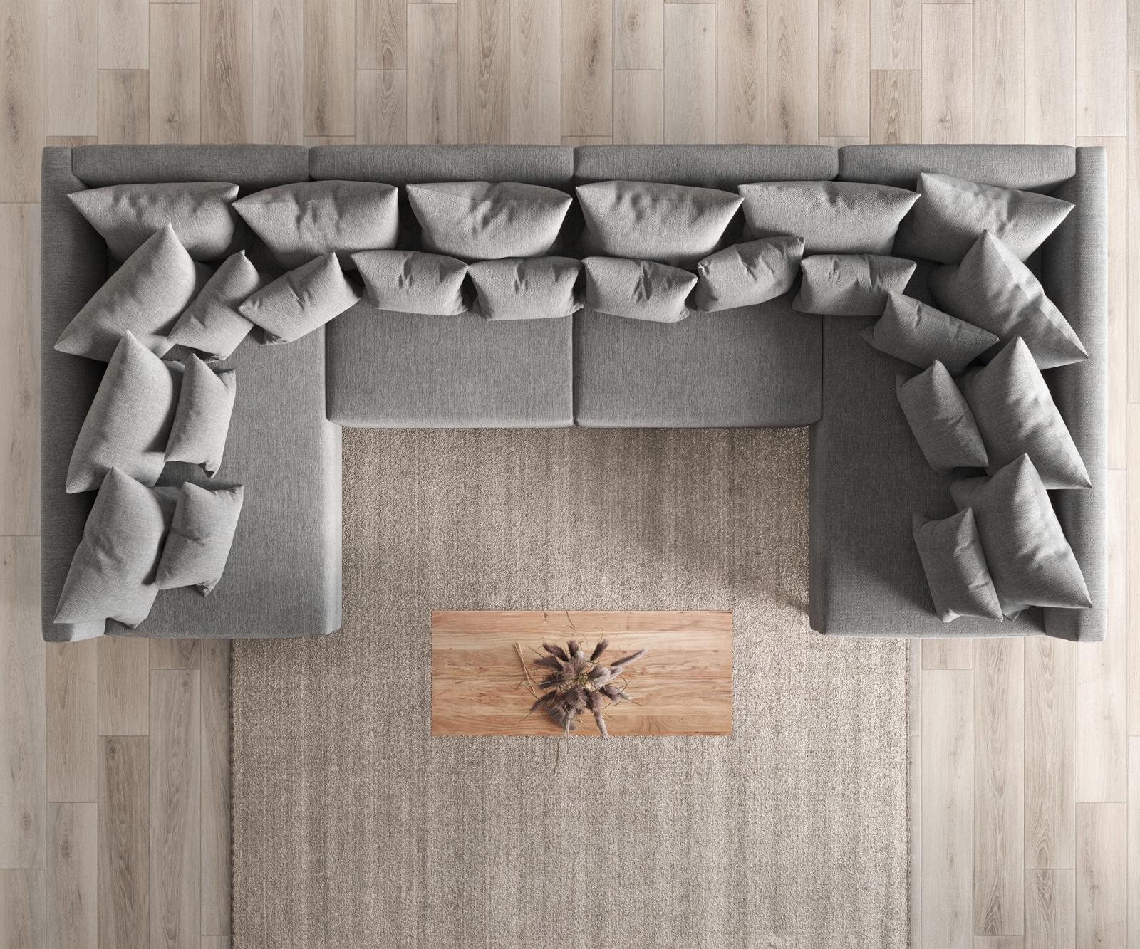 Wohnlandschaft Clovis XL Grau Flachgewebe Modulsofa 5 Wohnlandschaft Clovis XL Grau Flachgewebe Modulsofa 5