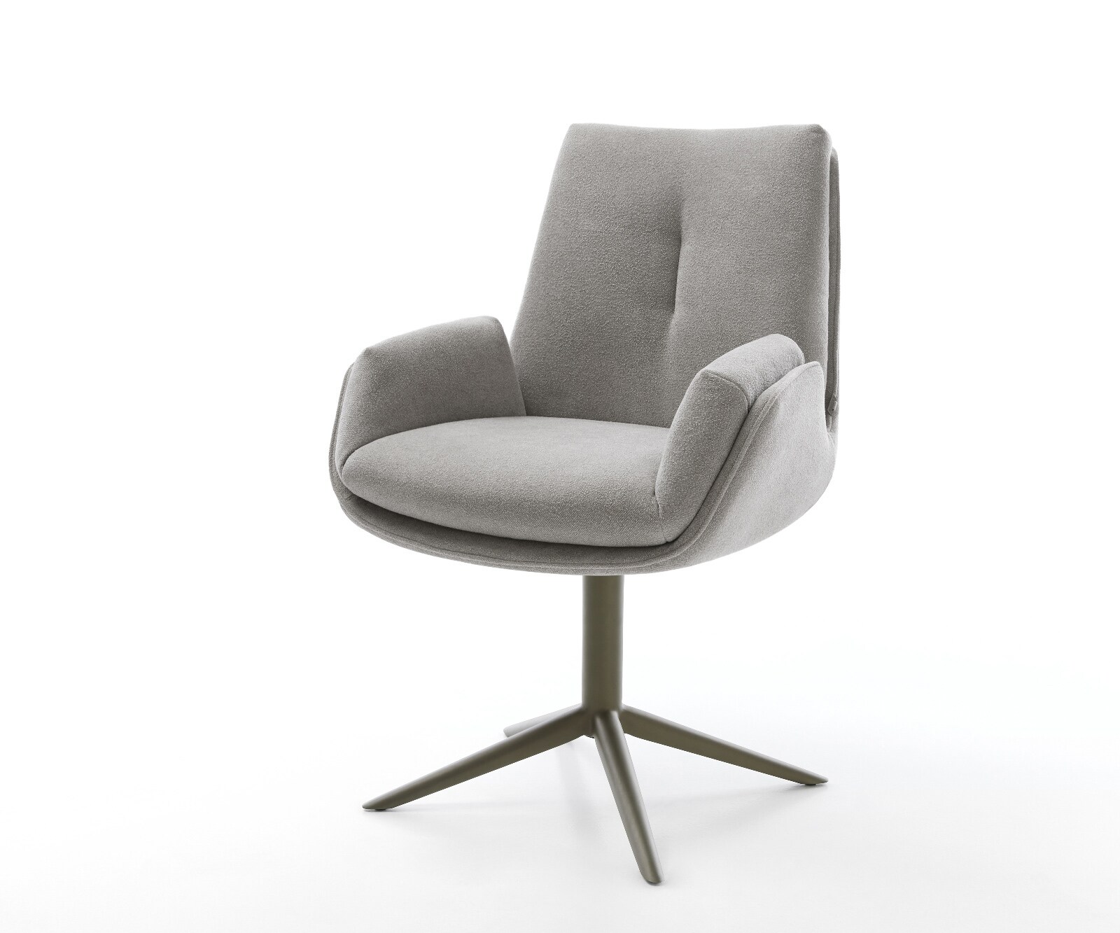 Drehstuhl Clea-Flex Strukturstoff Soft Grau Fußkreuz Effektfinish Titan 360 günstig online kaufen