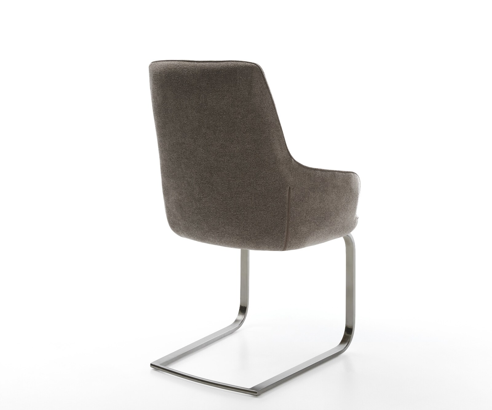 Freischwinger Zelia-Flex mit Armlehnen Strukturstoff Soft Taupe Freischwinger flach Graphit Taschenfederkern 5