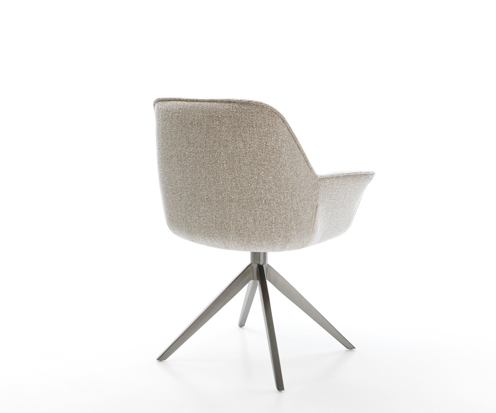Drehstuhl Keila-Flex mit Armlehnen Webstoff Soft Beige Kreuzgestell breit Graphit 360° drehbar Wippfunktion 5