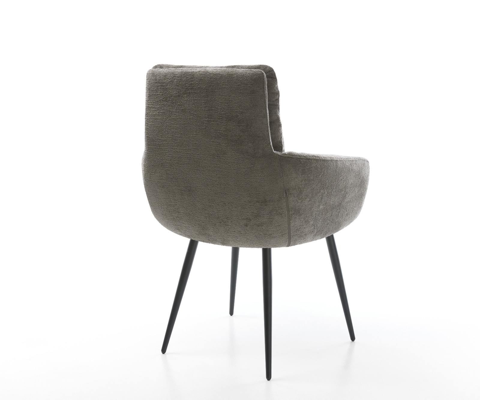 Esszimmerstuhl Abelia-Flex mit Armlehnen Bouclé Soft Schlamm 4-Fuß konisch Schwarz 5