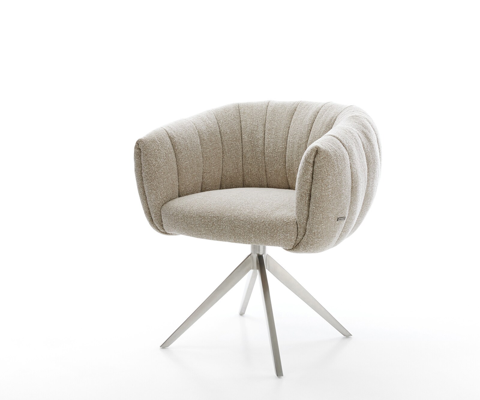 Drehstuhl Jada-Flex Webstoff Soft Beige Kreuzgestell breit Edelstahl 360° d günstig online kaufen