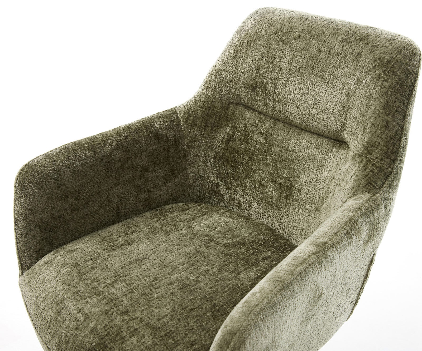 Drehstuhl Pejo-Flex Chenille Olive Fußkreuz Schwarz 360° drehbar Wippfunktion Taschenfederkern 4