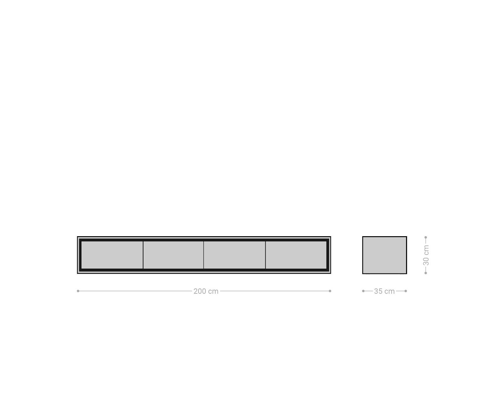 Lowboard Stonegrace 200 cm Akazie Braun Steinfurnier 4 Türen Schwebend 5