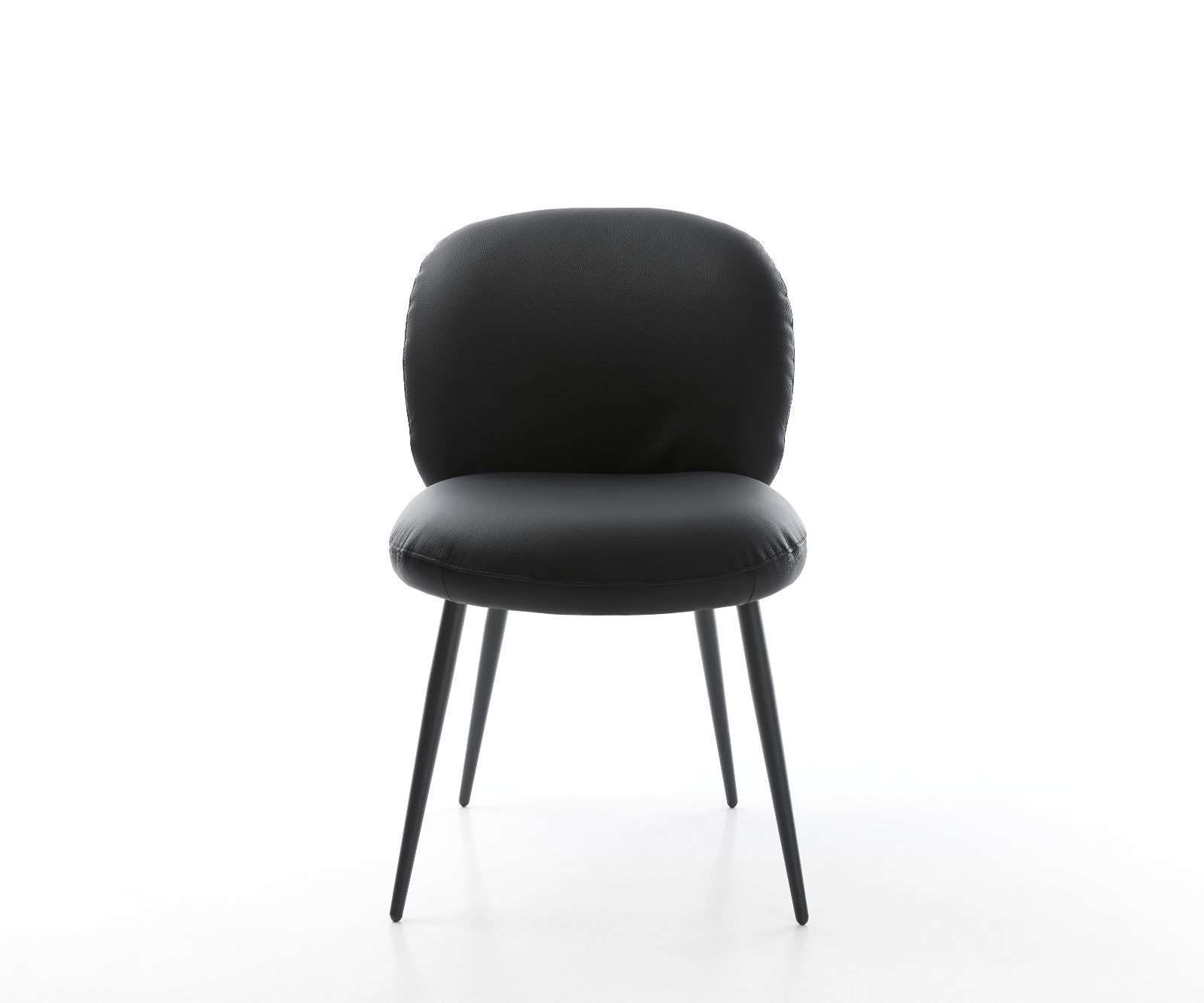 Esszimmerstuhl Nube-Flex Echt-Leder Schwarz 4-Fuß konisch Schwarz Taschenfederkern 1 Esszimmerstuhl Nube-Flex Echt-Leder Schwarz 4-Fuß konisch Schwarz Taschenfederkern 1