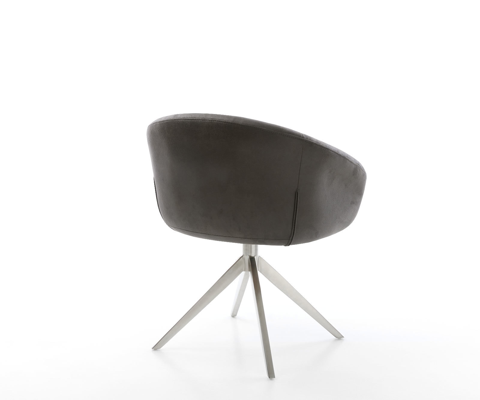 Drehstuhl Vinka-Flex mit Armlehnen Mikrofaser Anthrazit Vintage Kreuzgestell breit Edelstahl 360° drehbar Wippfunktion Taschenfederkern 4 Drehstuhl Vinka-Flex mit Armlehnen Mikrofaser Anthrazit Vintage Kreuzgestell breit Edelstahl 360° drehbar Wippfunktion Taschenfederkern 4