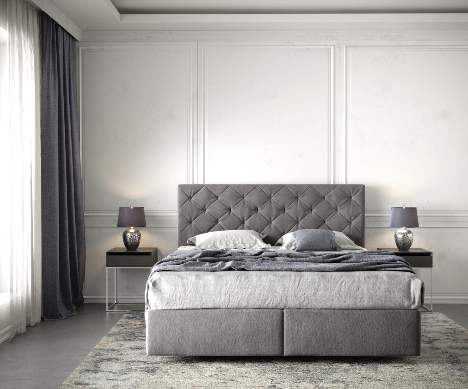 Boxspringbett Dream-Great 160x200 cm Mikrofaser Taupe mit Matratze und Topper 1