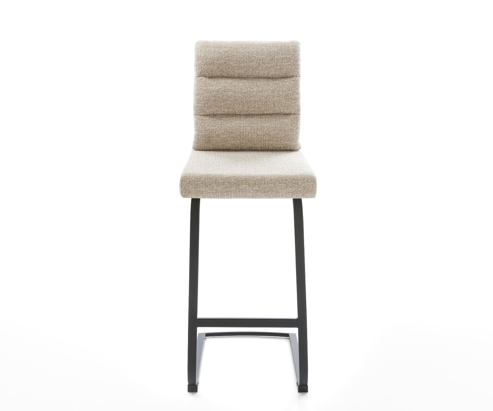 Barstuhl Pela-Flex Webstoff Soft Beige Freischwinger Flach Metall Schwarz 1