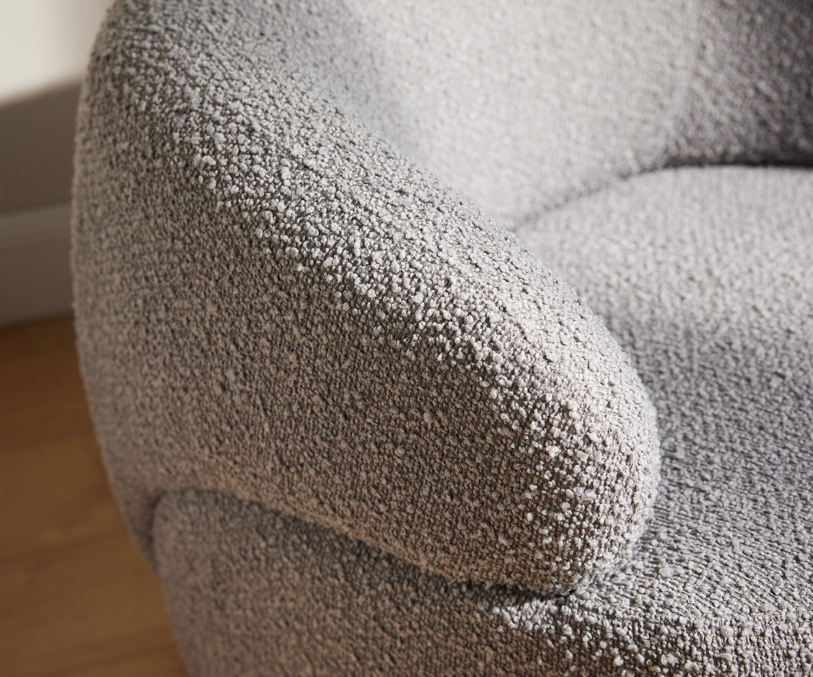 Loungesessel Nova 88x88 cm Bouclé Silbergrau 4