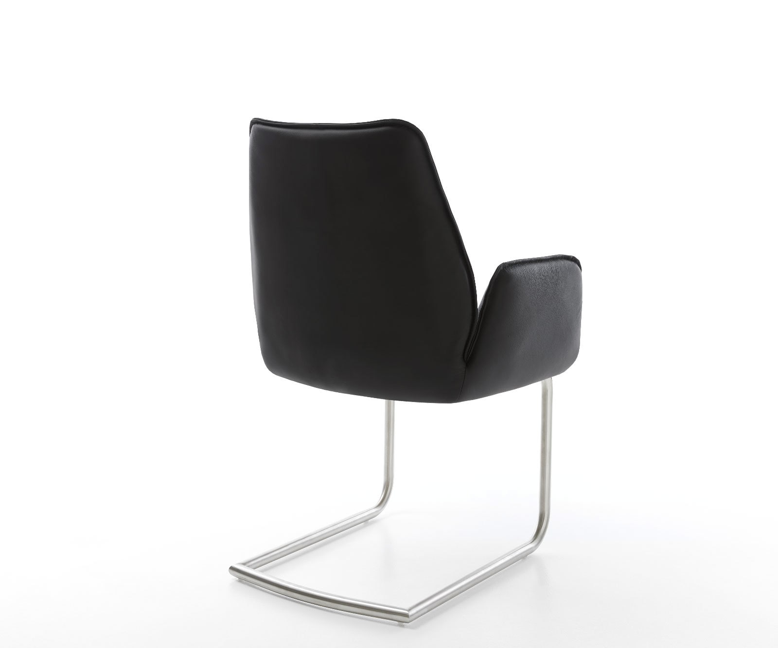 Freischwinger Zoa-Flex Echt-Leder Schwarz Freischwinger rund Edelstahl Taschenfederkern 5