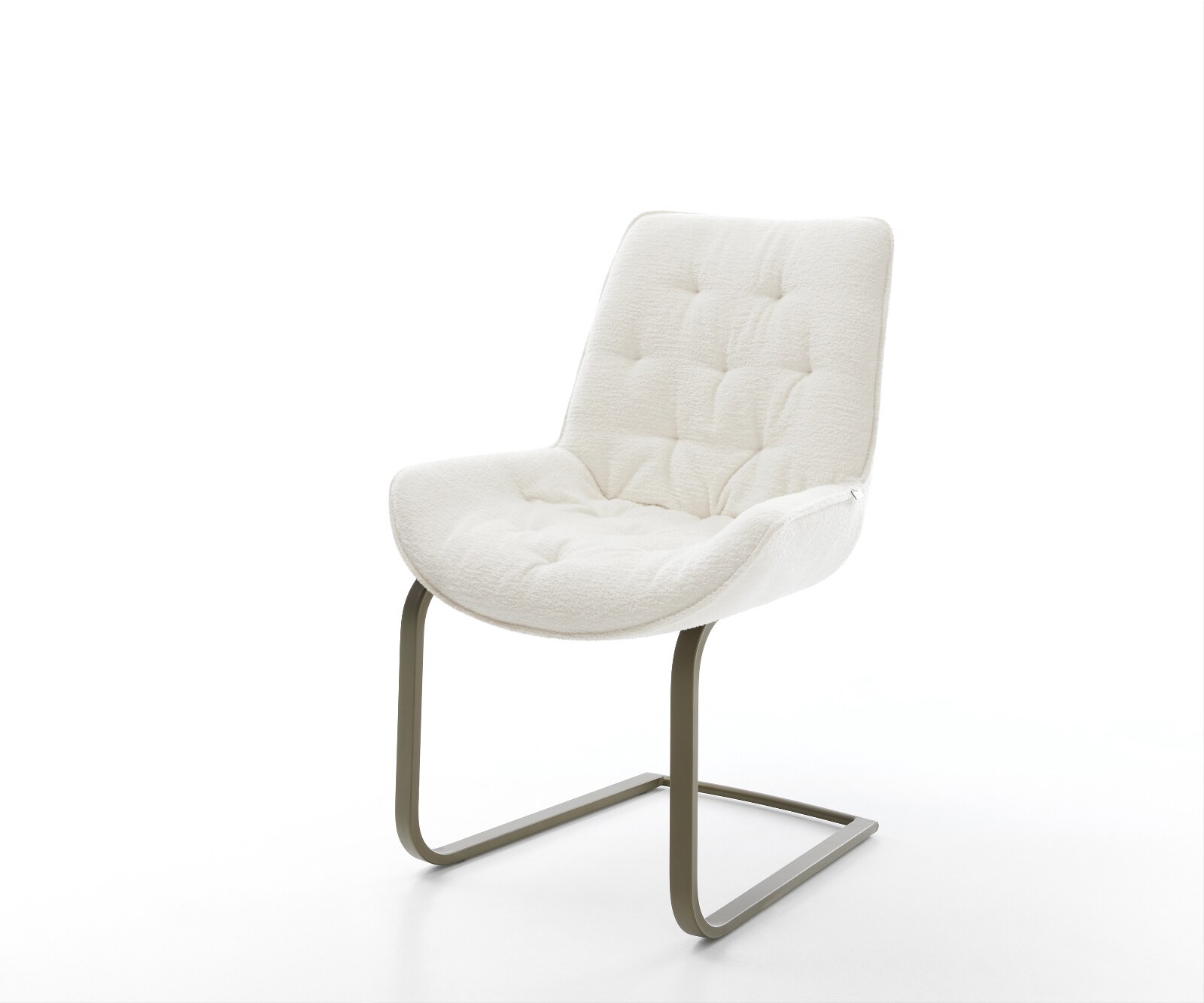 DELIFE Freischwinger Taimi-Flex Bouclé Soft Beige Freischwinger flach Effektfinish Titan