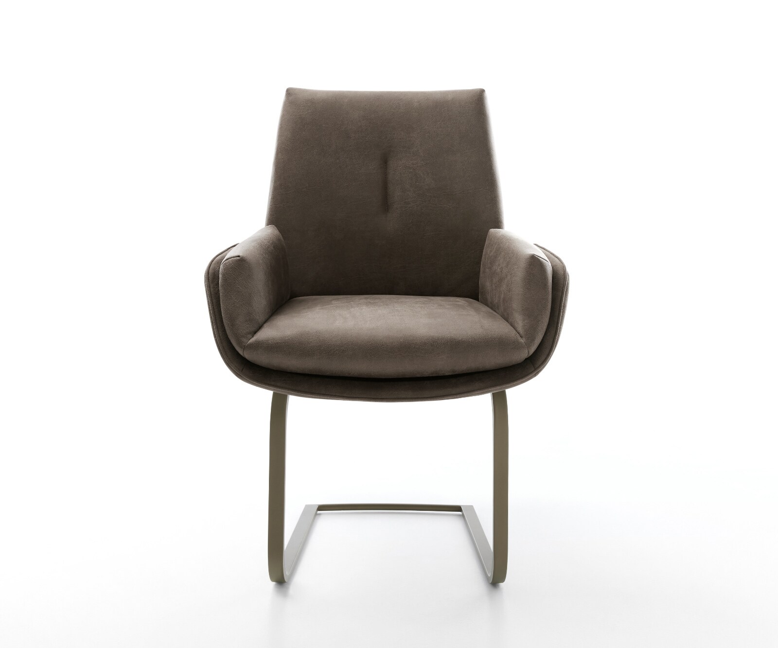 Freischwinger Clea-Flex Mikrofaser Taupe Vintage Freischwinger flach Effektfinish Titan 2