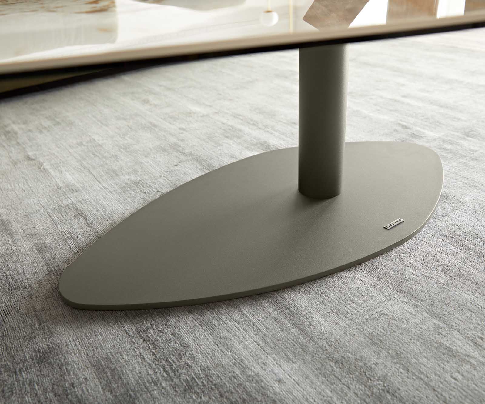Couchtisch Vibana 140x80 cm Keramik Minas Melange Weiß-Beige Gestell Effektfinish Titan 5