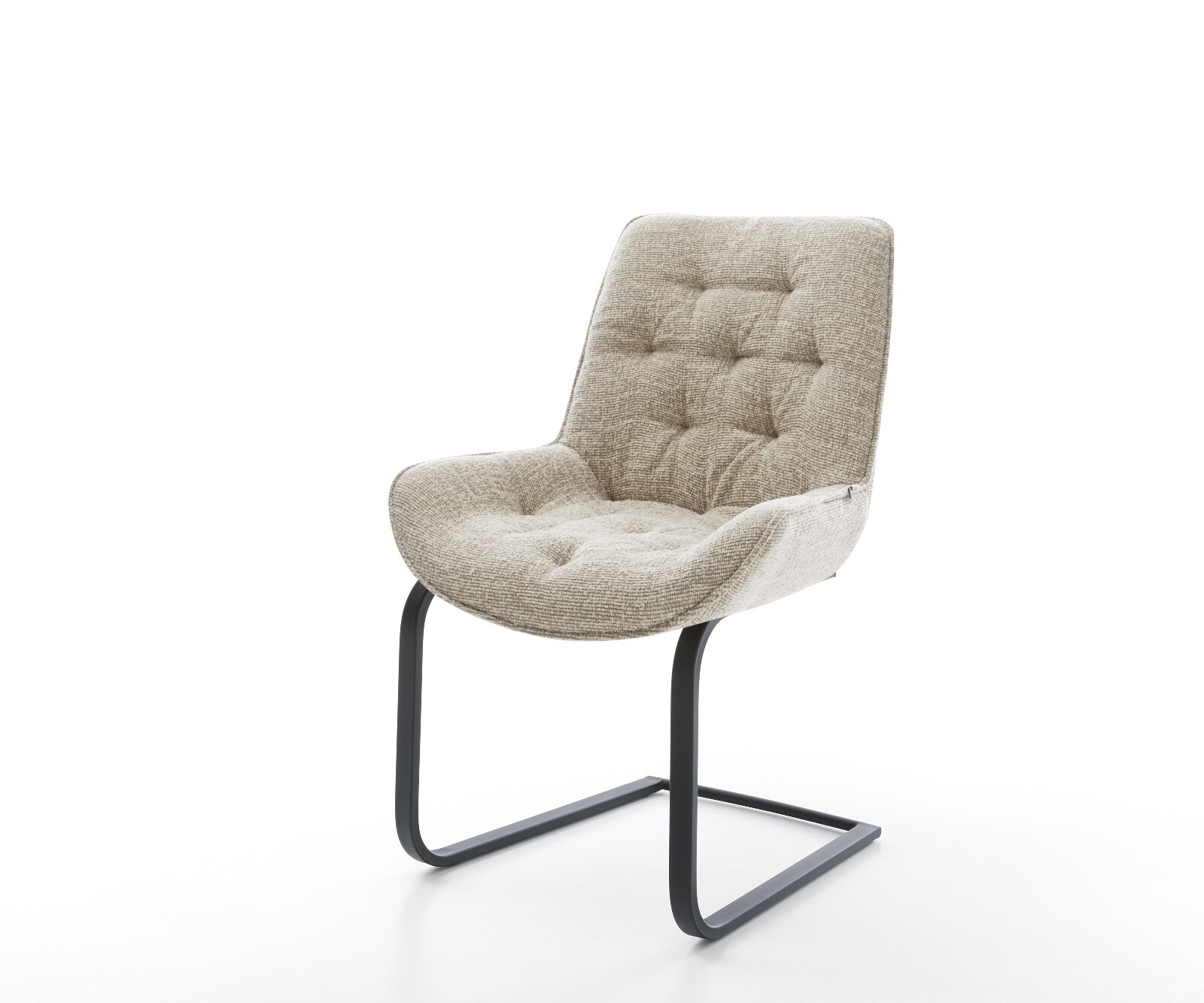 DELIFE Freischwinger Taimi-Flex Webstoff Soft Beige Freischwinger flach Schwarz