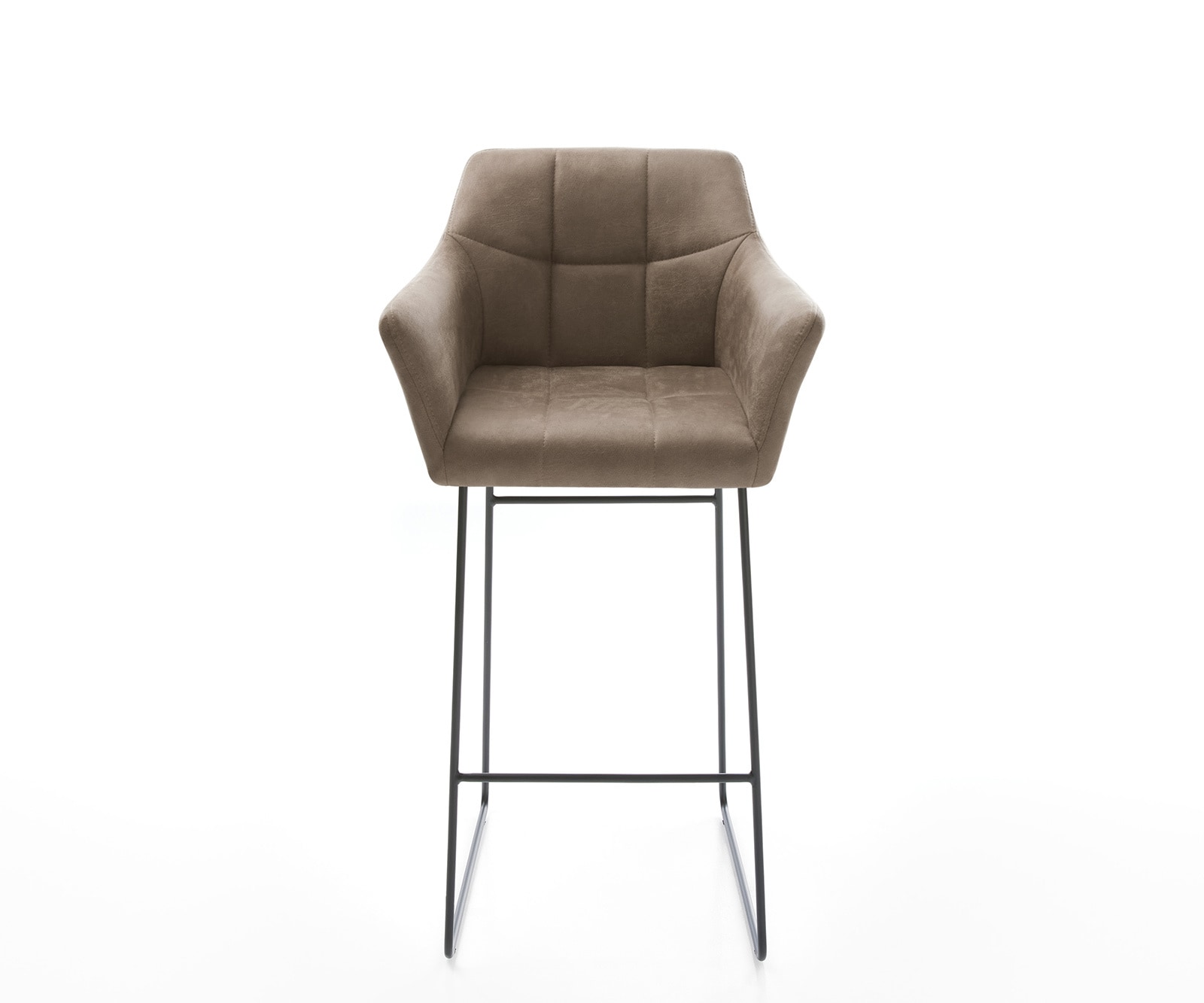Barstuhl Yulo-Flex Vintage Taupe Kufengestell Metall 1