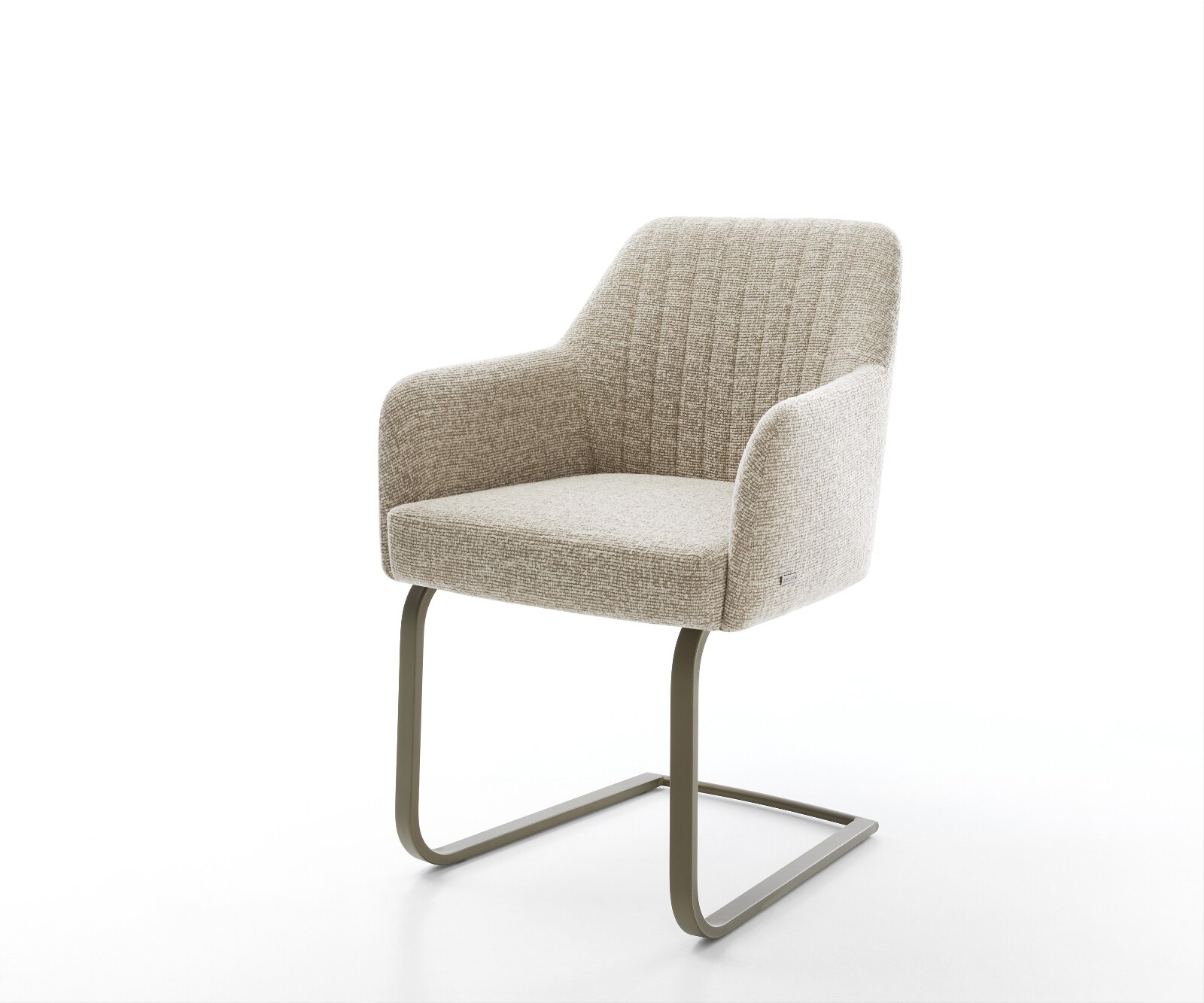 Freischwinger Greg-Flex Webstoff Soft Beige Freischwinger flach Effektfinish Titan Taschenfederkern 1