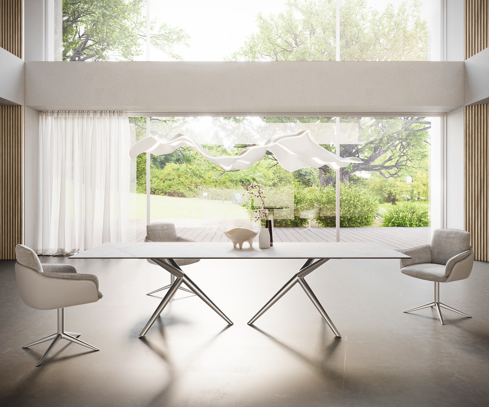 Esstisch Edge 300x100 Keramik Laminam®Statuarietto Weiß Estelar rund Edelstahl 3 Esstisch Edge 300x100 Keramik Laminam®Statuarietto Weiß Estelar rund Edelstahl 3