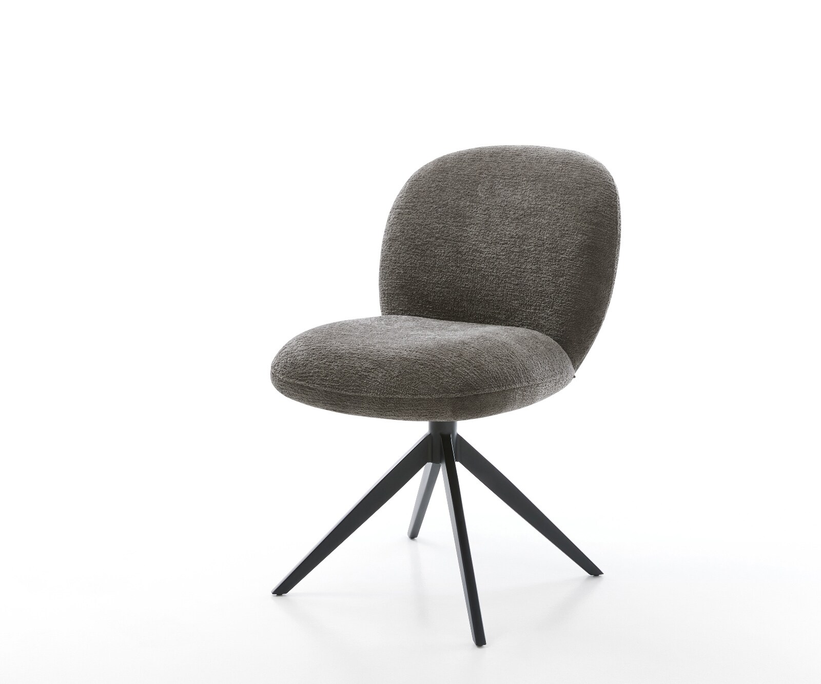 Drehstuhl Nube-Flex Bouclé Soft Schlamm Kreuzgestell breit Schwarz 360° dre günstig online kaufen