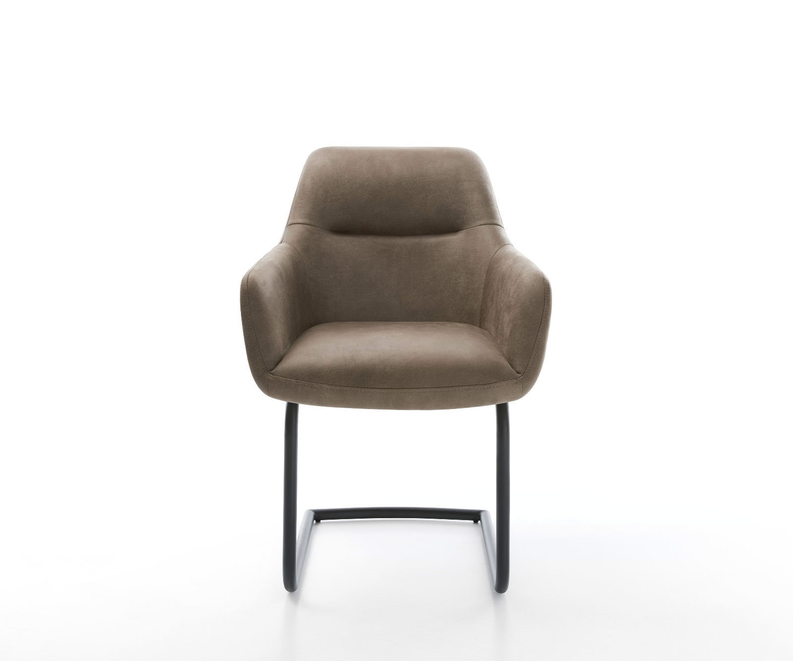 Freischwinger Pejo-Flex Mikrofaser Taupe Vintage Freischwinger rund Schwarz Taschenfederkern 2