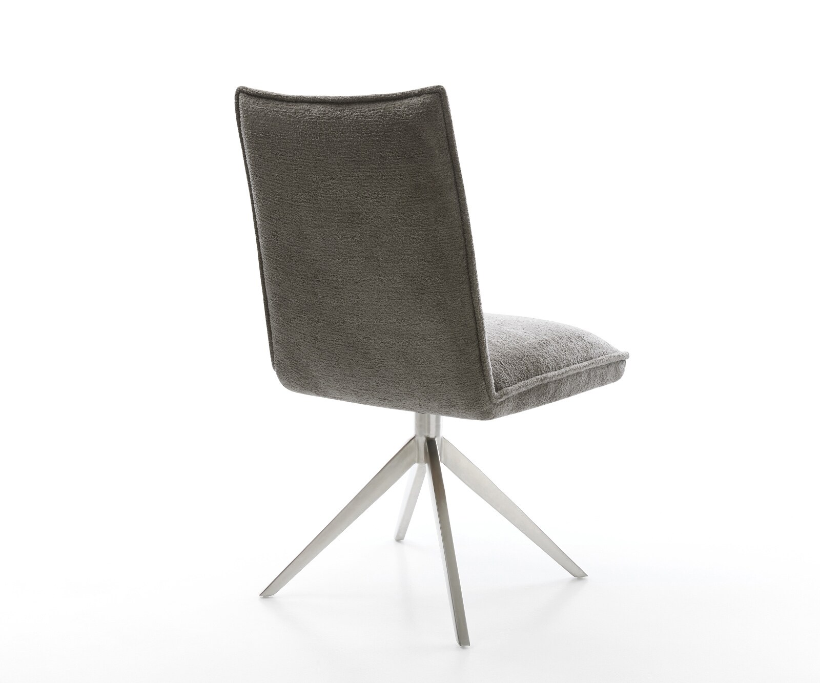 Drehstuhl Lelio-Flex Bouclé Soft Schlamm Kreuzgestell breit Edelstahl 360° drehbar Wippfunktion Taschenfederkern 5