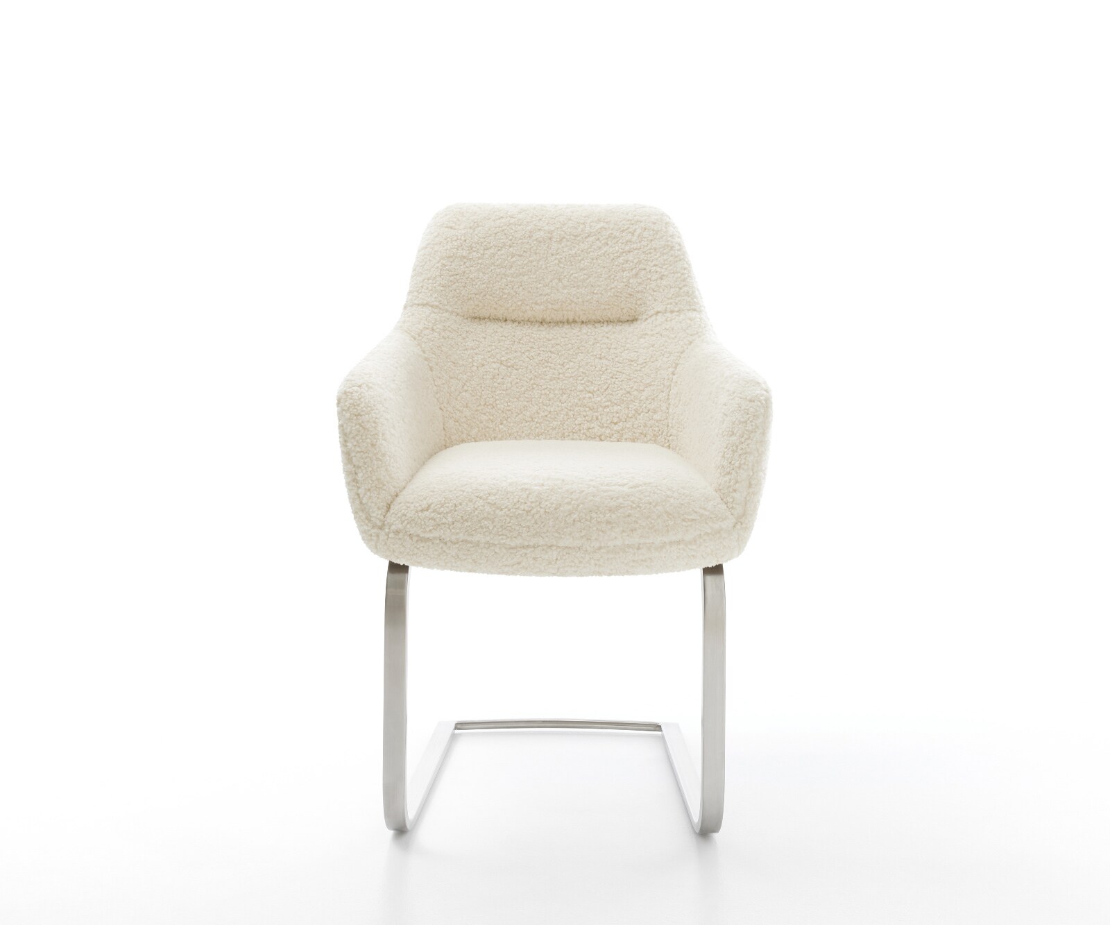 Freischwinger Pejo-Flex Teddystoff Beige Freischwinger flach Edelstahl Taschenfederkern 2