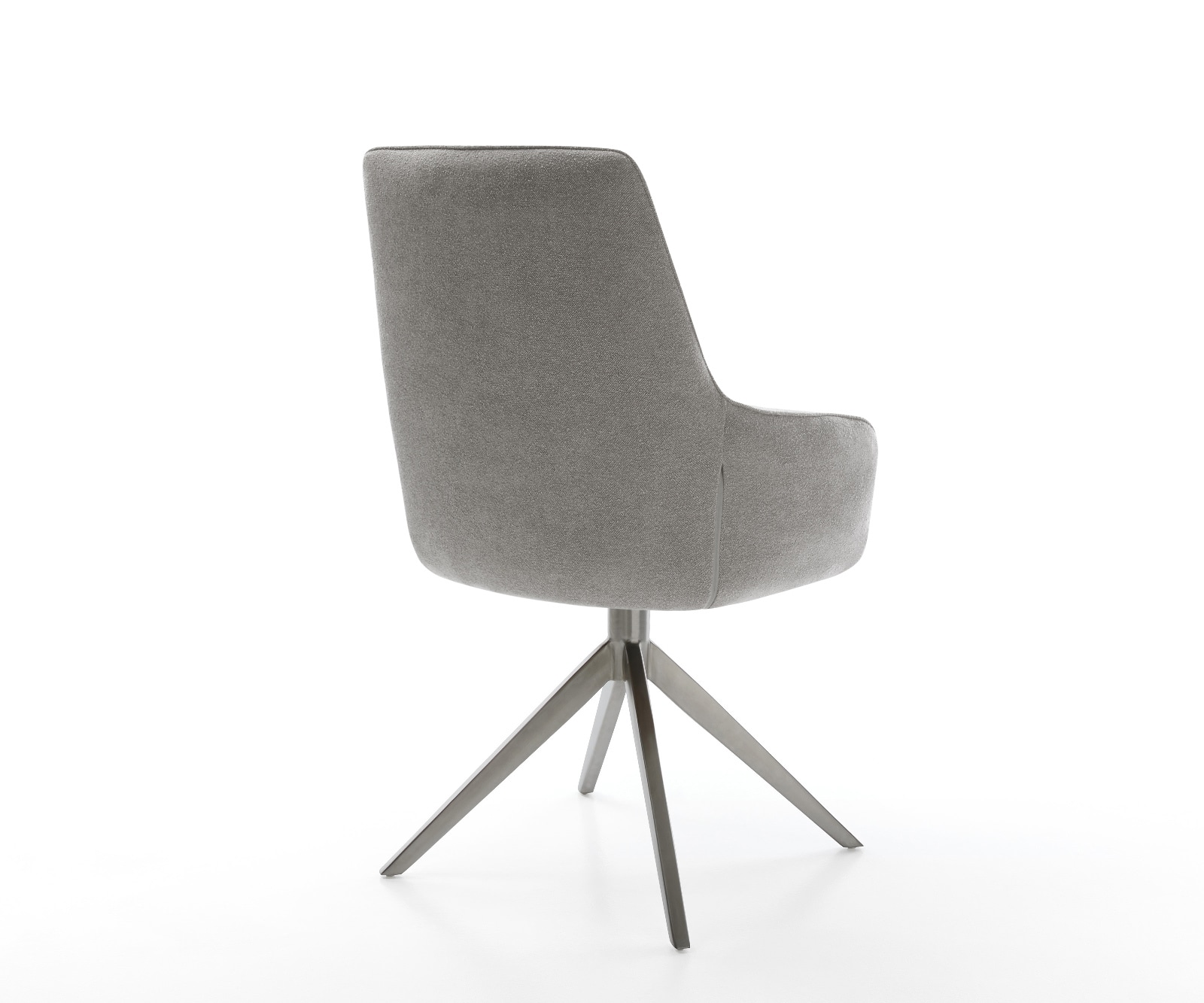 Drehstuhl Zelia-Flex mit Armlehnen Strukturstoff Soft Grau Kreuzgestell breit Graphit 360° drehbar Wippfunktion Taschenfederkern 5