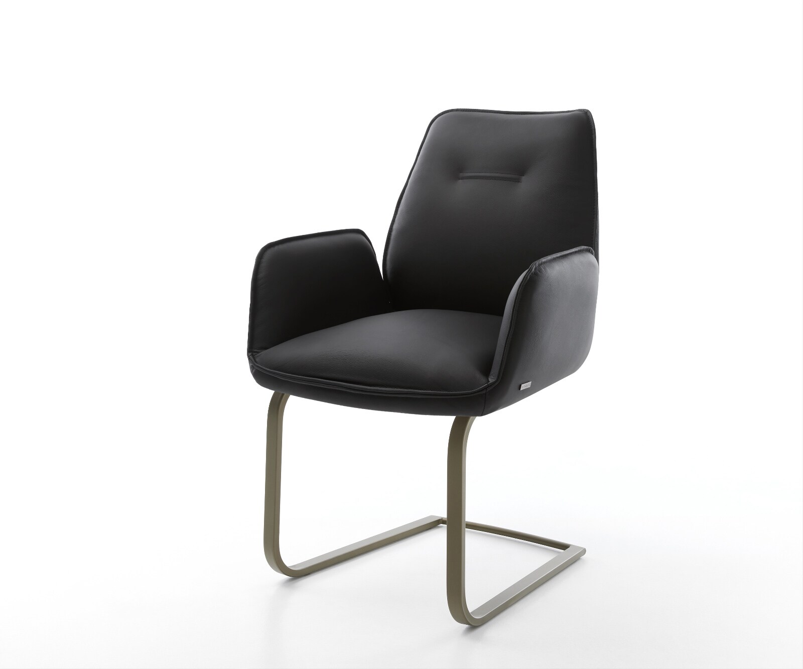 Freischwinger Zoa-Flex Echt-Leder Schwarz Freischwinger flach Effektfinish Titan