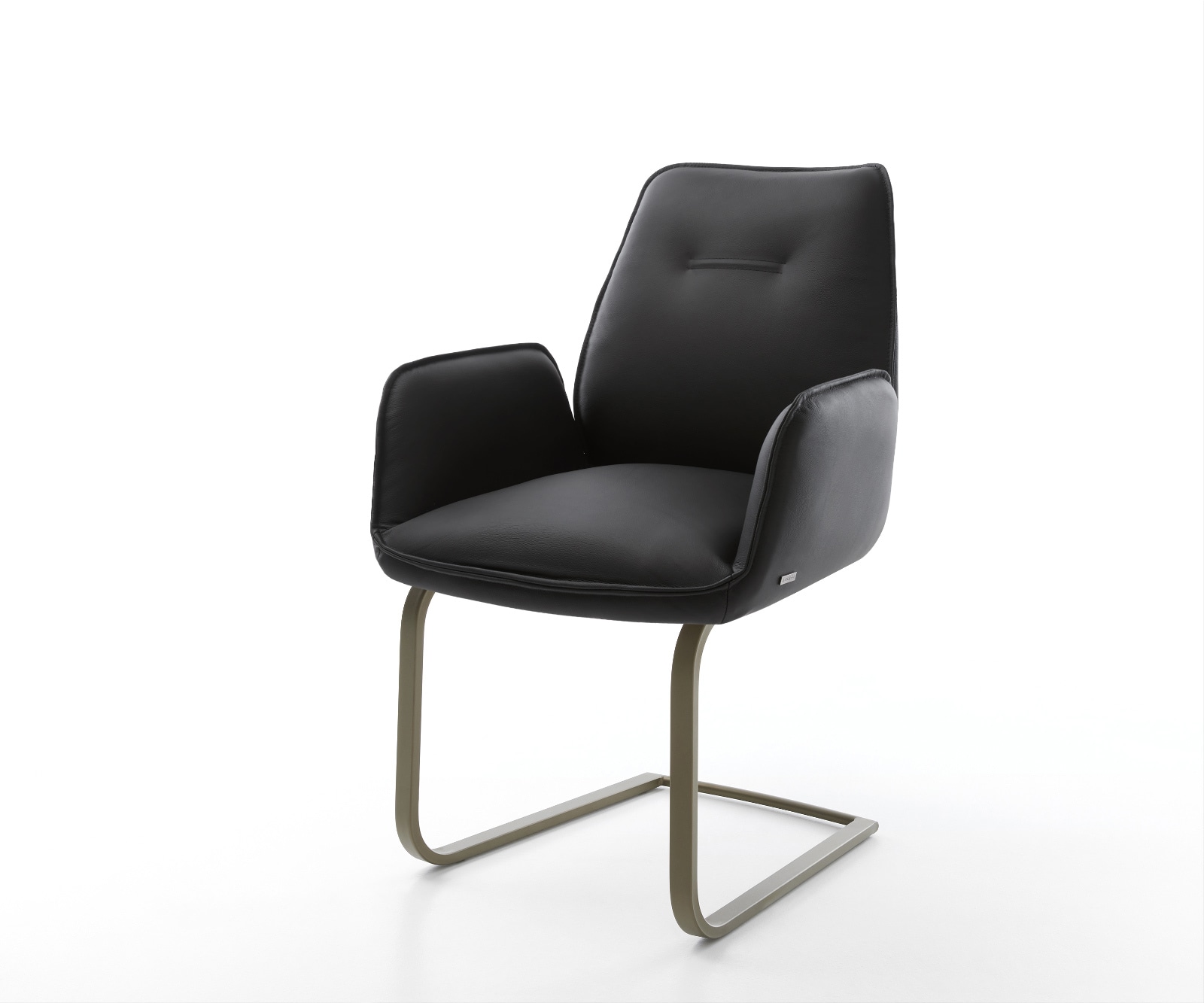 Freischwinger Zoa-Flex Echt-Leder Schwarz Freischwinger flach Effektfinish Titan